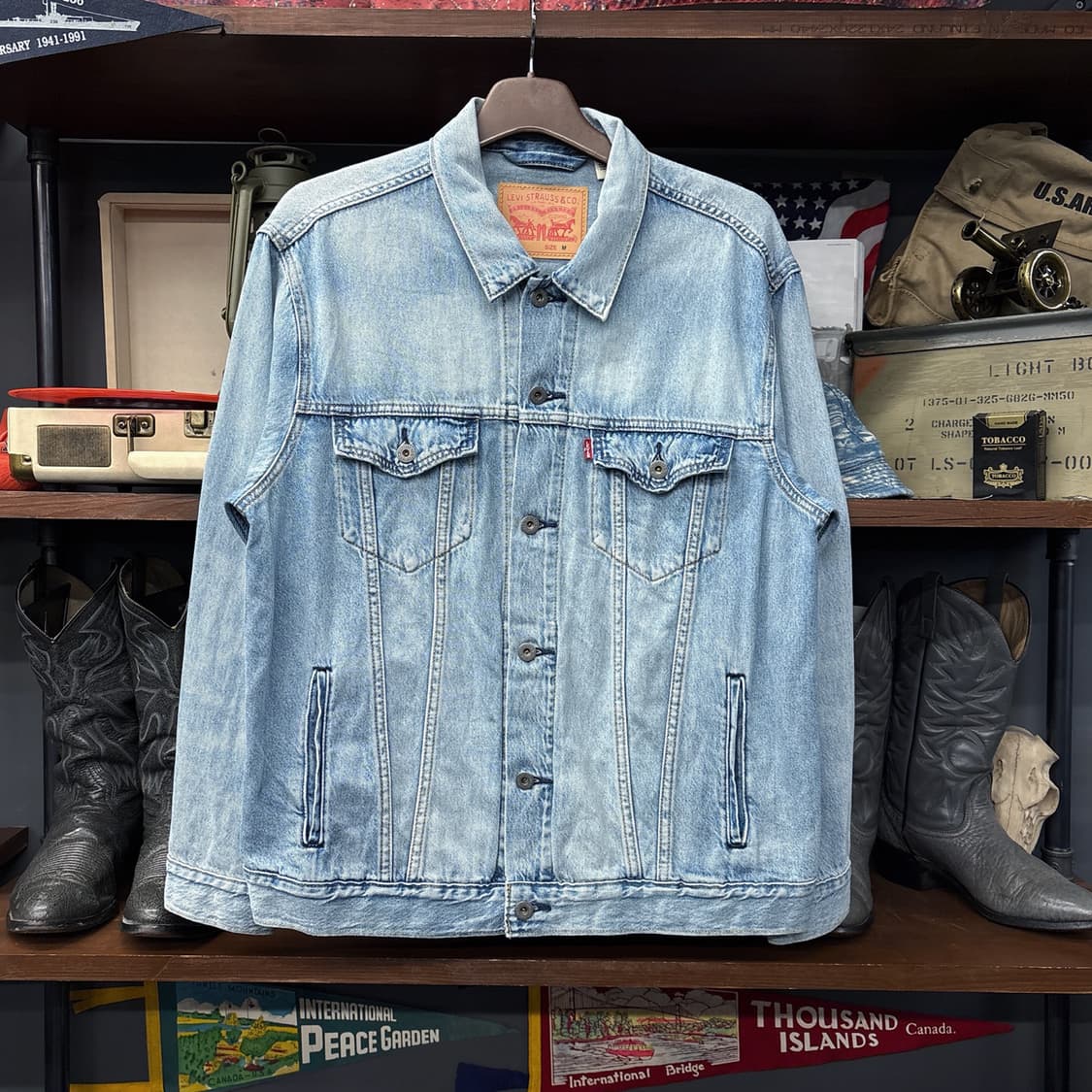 리바이스 빈티지 워싱 타입3 트러커 데님자켓 연청 N916 상품이미지1