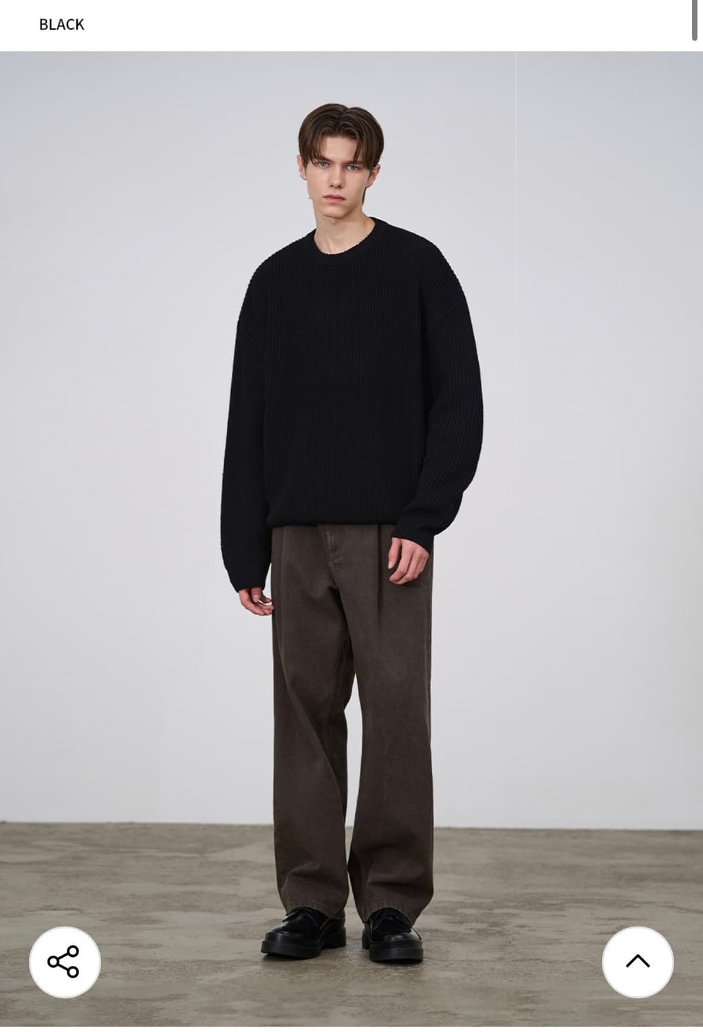 (새상품)(XL) 드로우핏 하찌 벌키 라운드 니트 [BLACK] 판매 상품이미지3