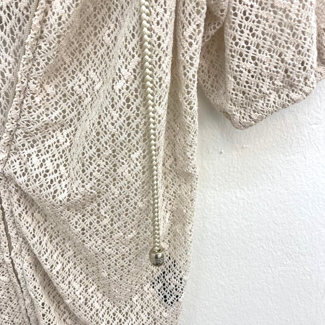 Sheer crochet gliter hoodie zip-up 상품이미지5