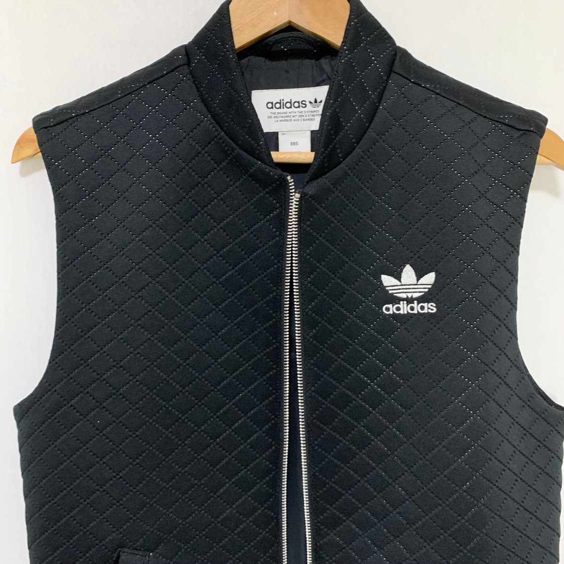아디다스 블랙 퀼팅 져지 베스트 조끼 집업 빈티지 85 사이즈 상품이미지4