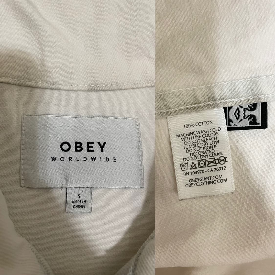 (유일매물) 오베이 OBEY 화이트 데님 트러커 자켓 상품이미지9