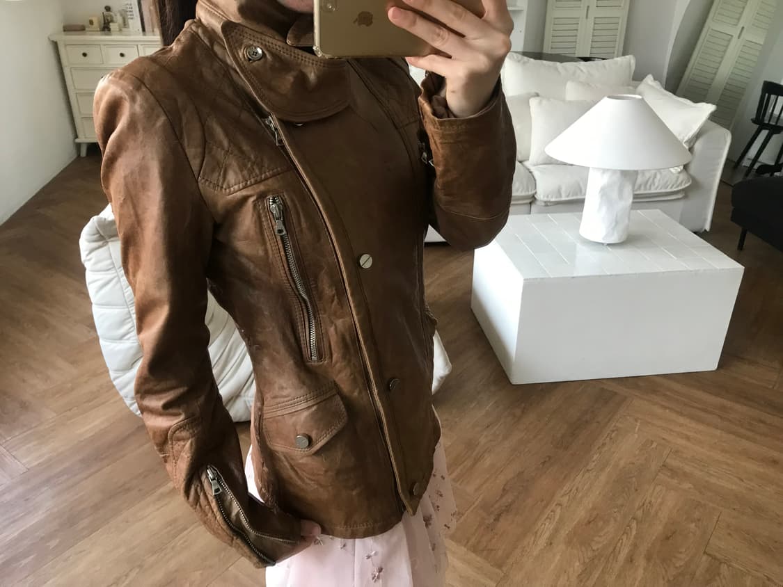 vintage benetton leather jacket 상품이미지1