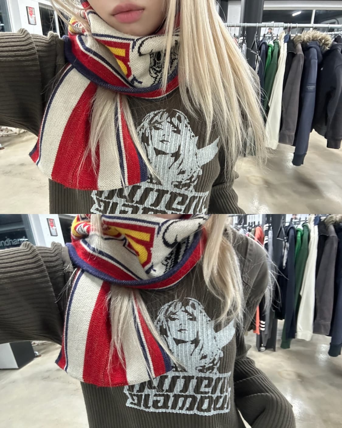 히스테릭 글래머 로고 머플러 상품이미지1