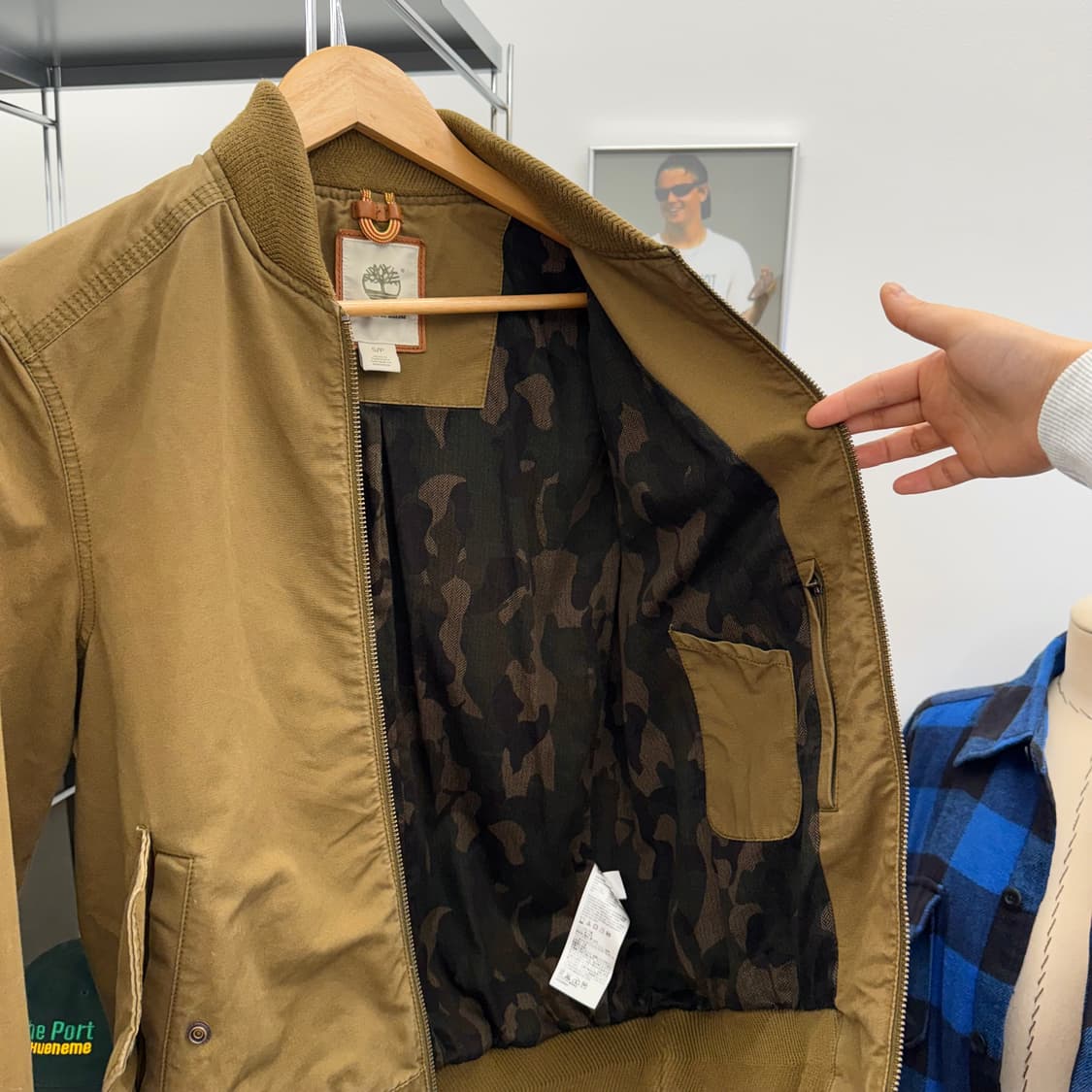 팀버랜드 브라운 캔버스 봄버 자켓 (S)   상품이미지5