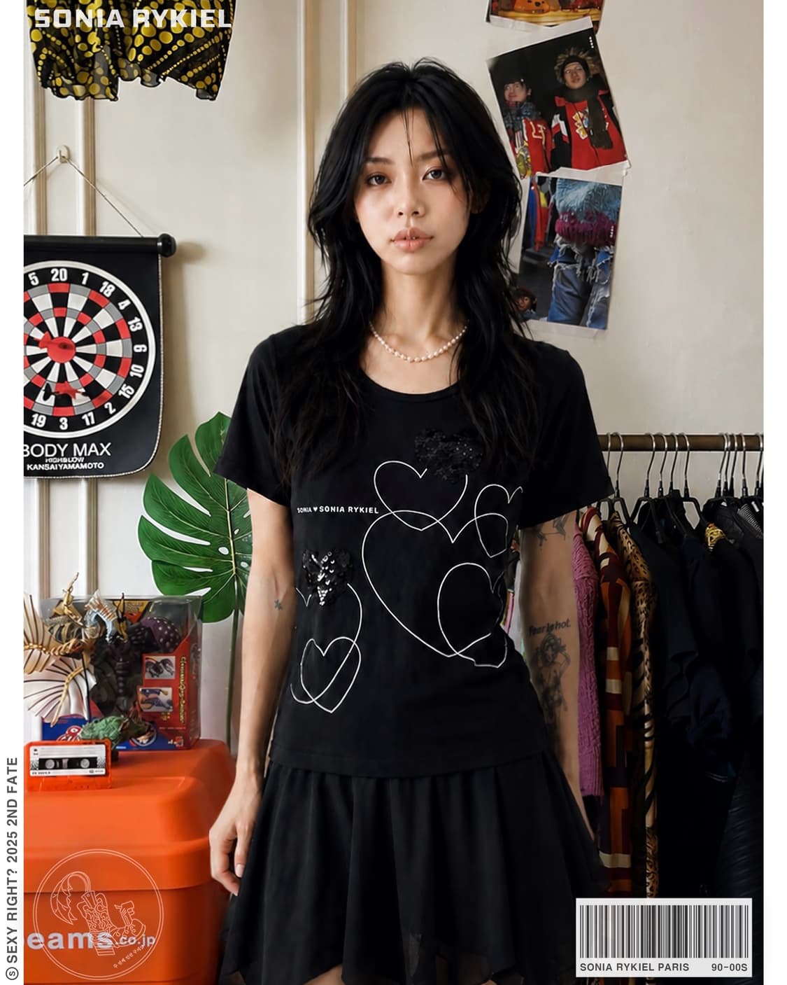 SONIA RYKIEL 3D Spangle Heart Graphic T 상품이미지1