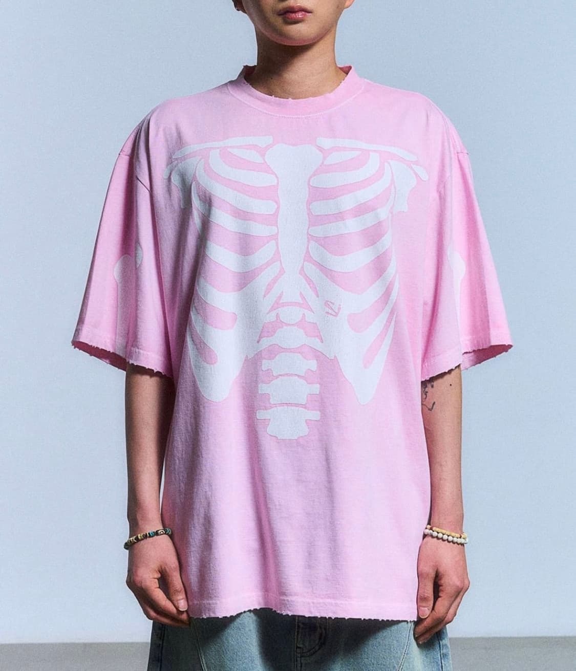스키즘인듀싱 RIB CAGE T SHIRT PINK 상품이미지4
