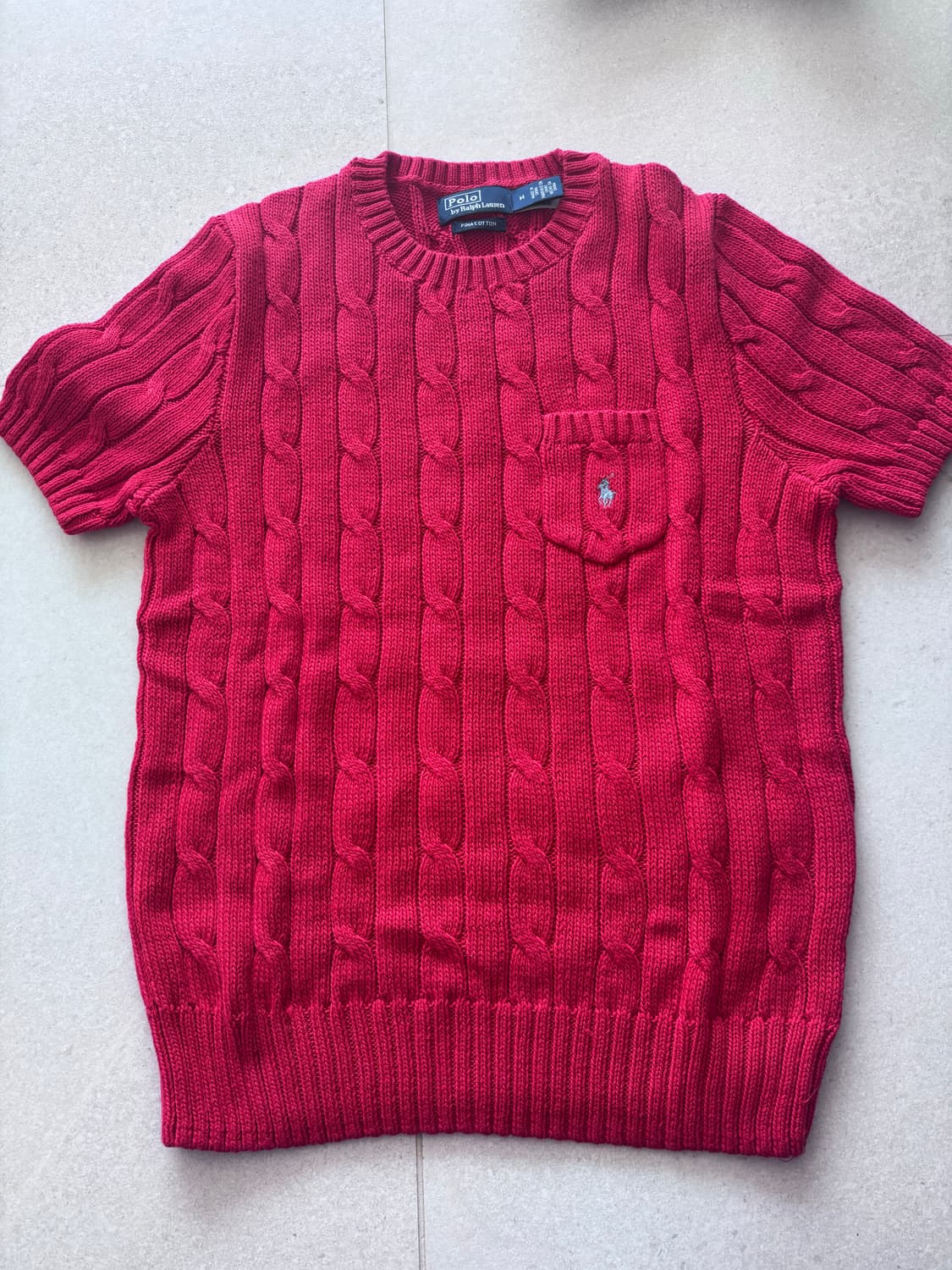 폴로 랄프로렌 반팔니트 레드 미착용 새상품 상품이미지2