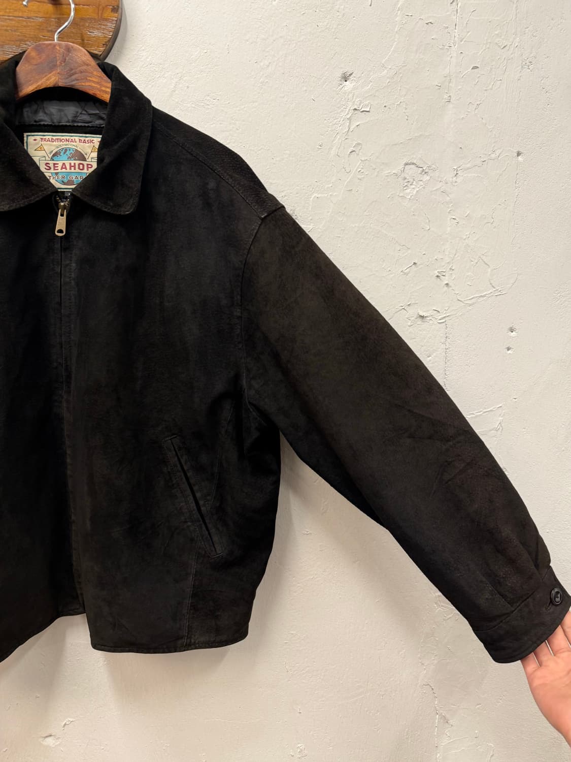 L) 90s SEAHOP Leather Bomber Jacket 상품이미지3