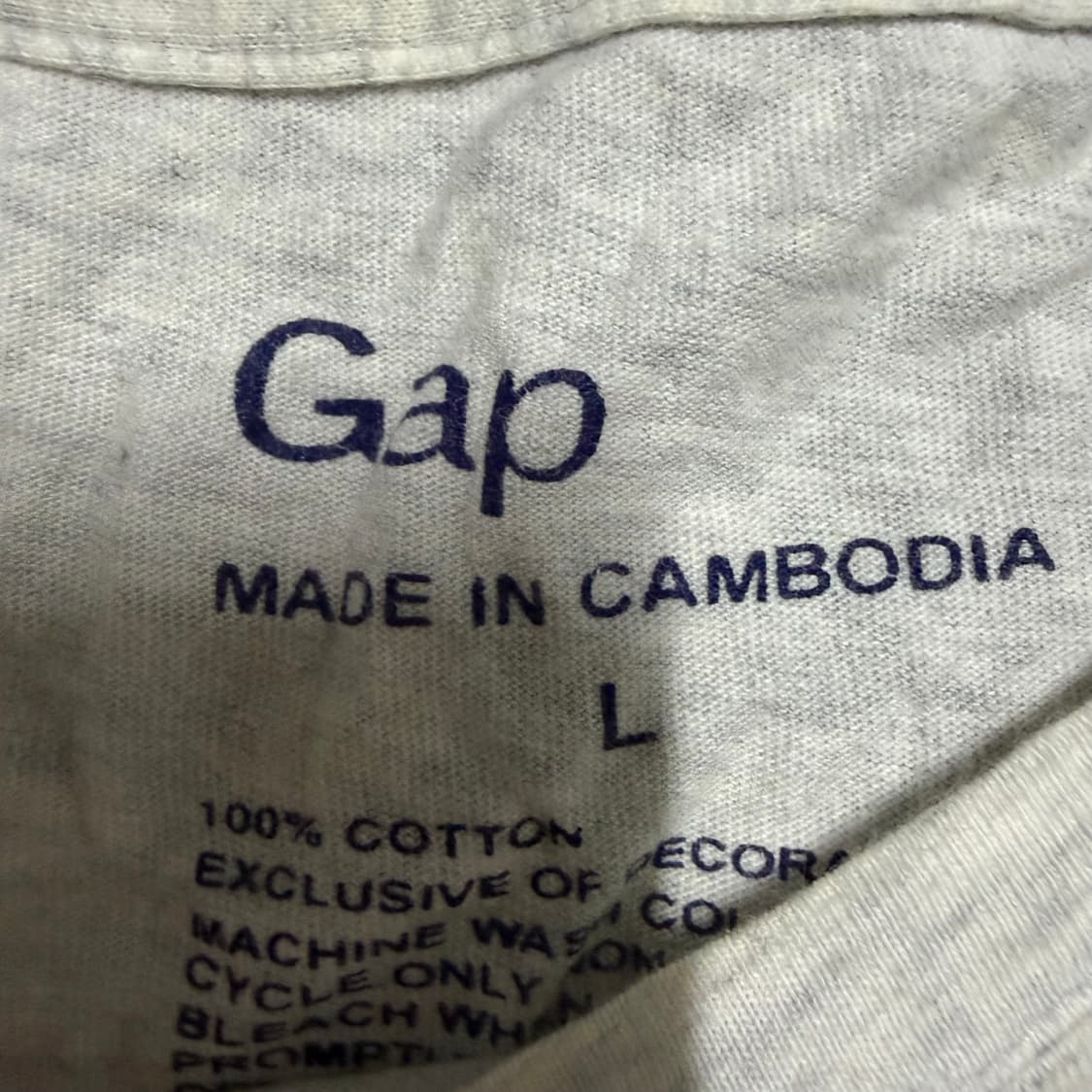 딱붙핏 갭 그레이 반팔 티셔츠 L 상품이미지3