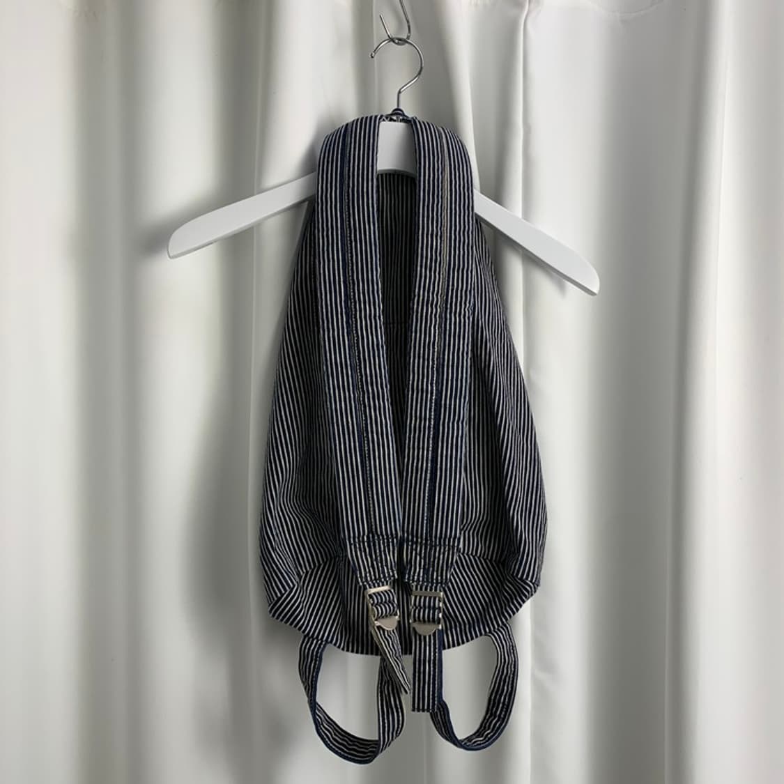 Navy stripe bucket back pack logo patch 상품이미지2