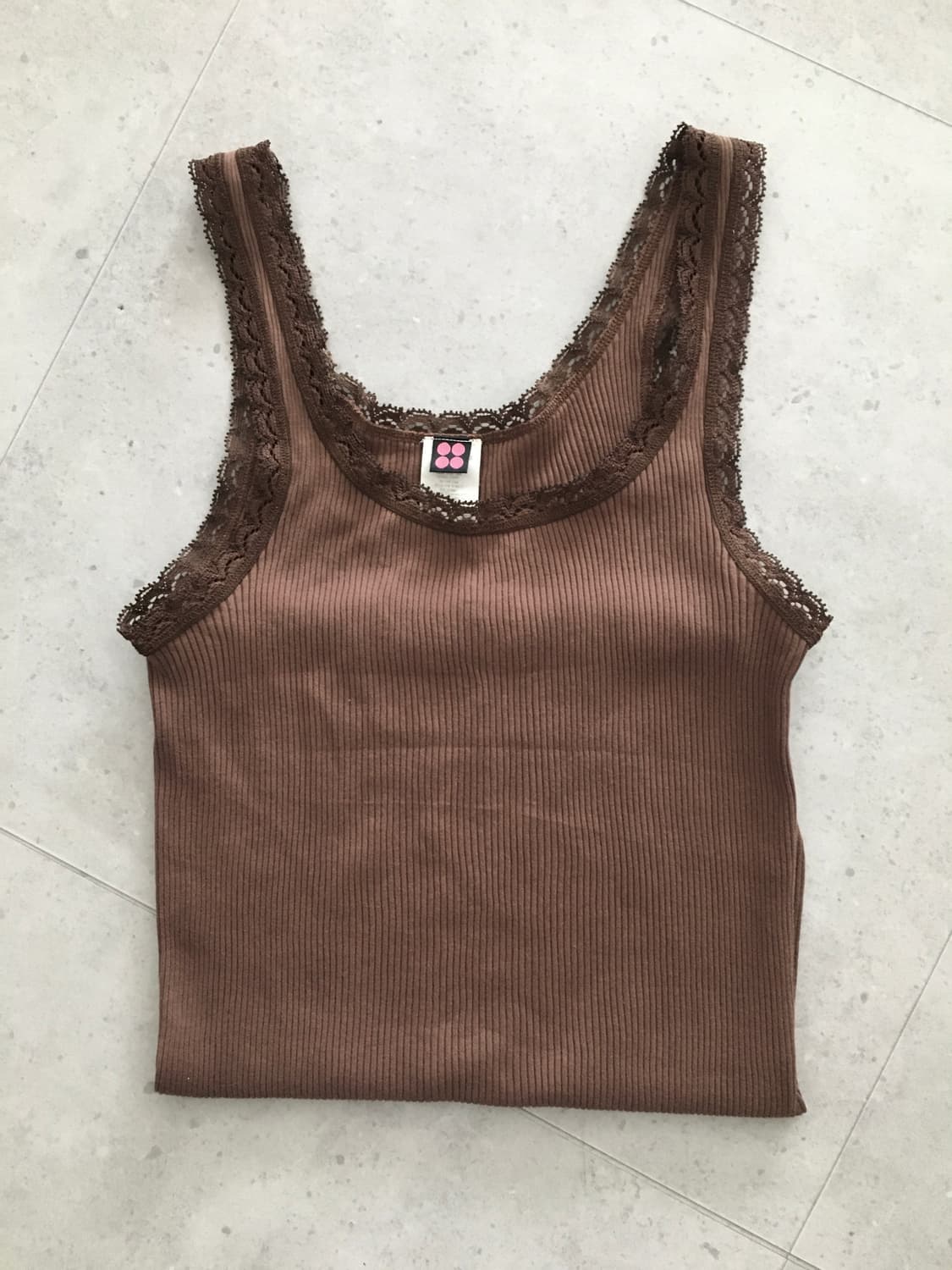 Japanese vintage brown lace sleeveless 상품이미지1