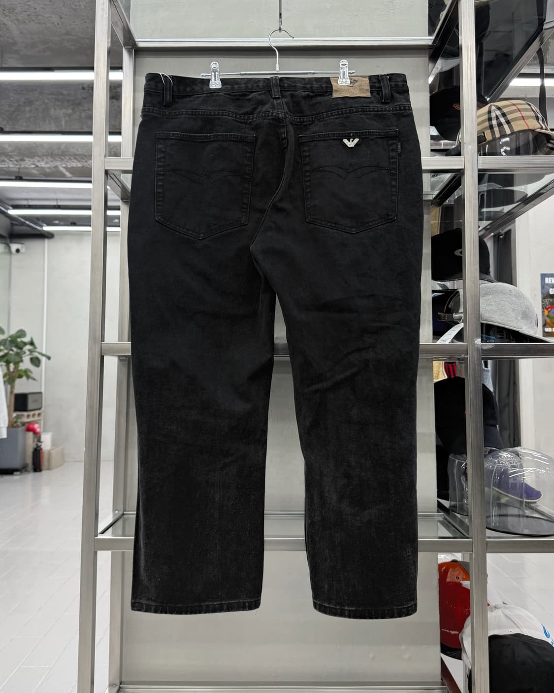 조르지오 아르마니 90S 스틸링 패치 흑청 블랙 데님 팬츠 상품이미지3