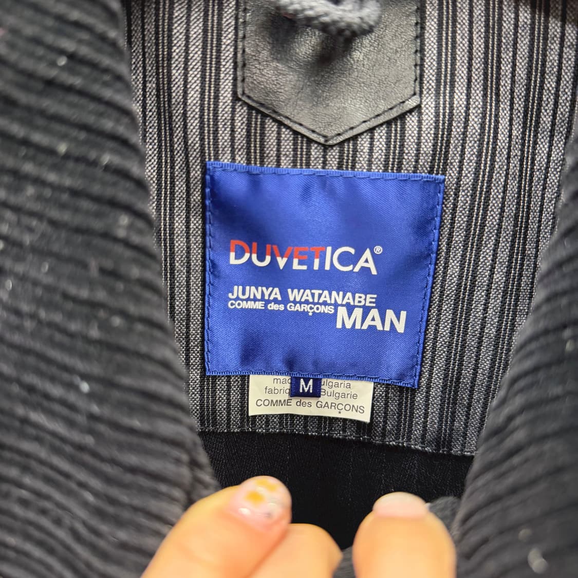 꼼데가르송 준야 와타나베 맨 듀베티카 구스 다운 패딩 코듀로이 카라 블랙 상품이미지7