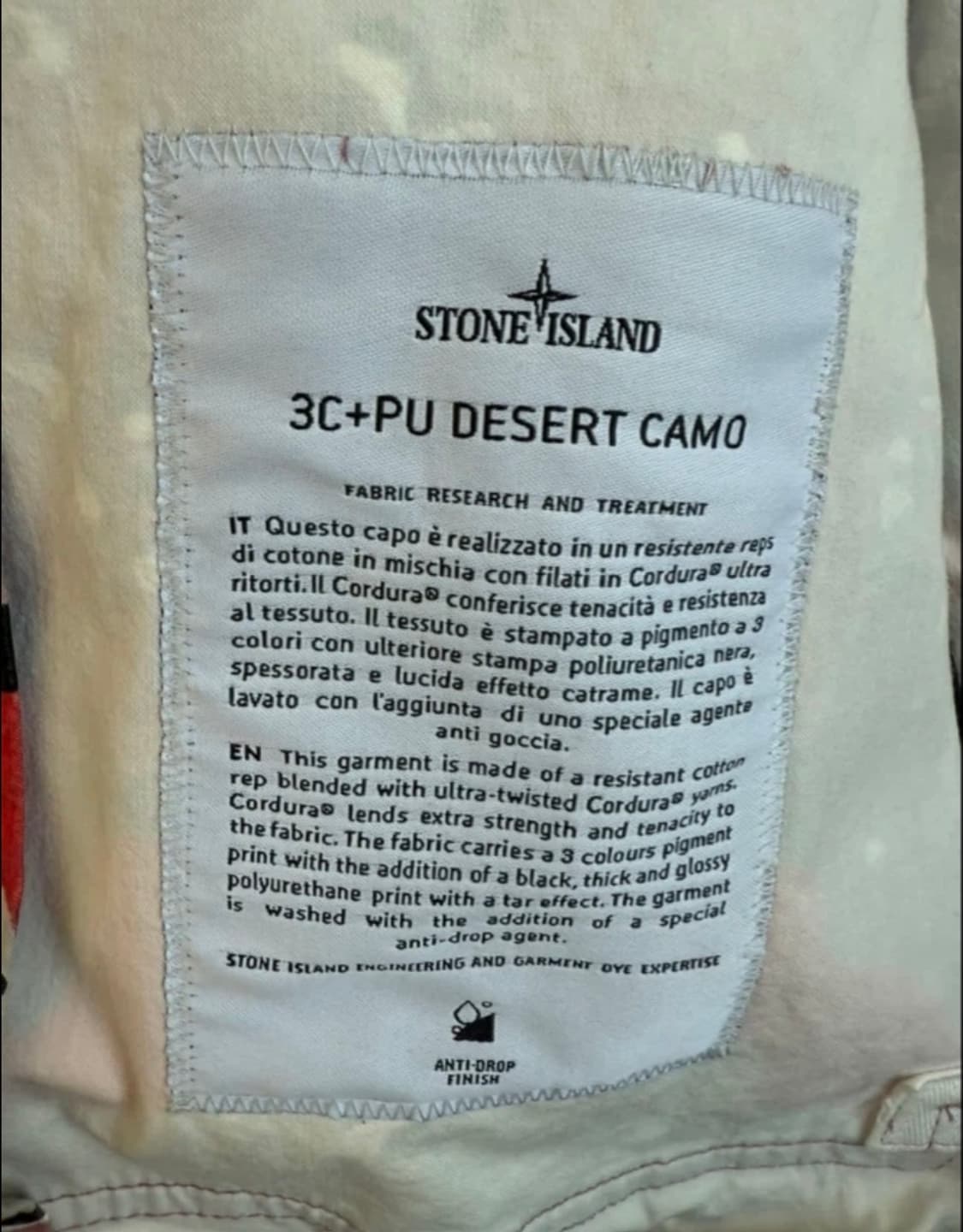 스톤아일랜드 3C+PU 데저트 카모 자켓 M 상품이미지2