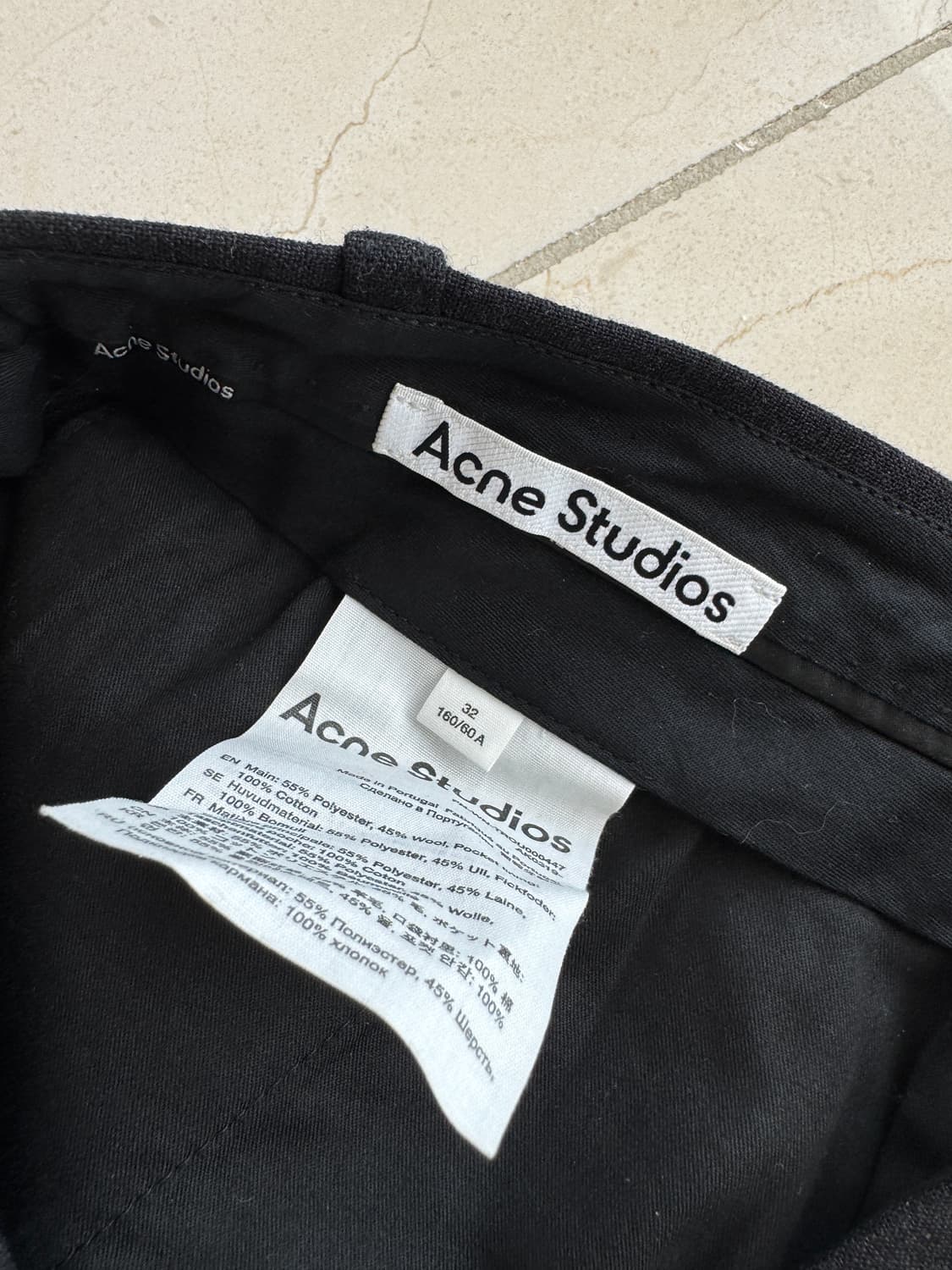 아크네 스튜디오 Acne Studios 울 테이퍼드 슬랙스 챠콜 32 상품이미지4