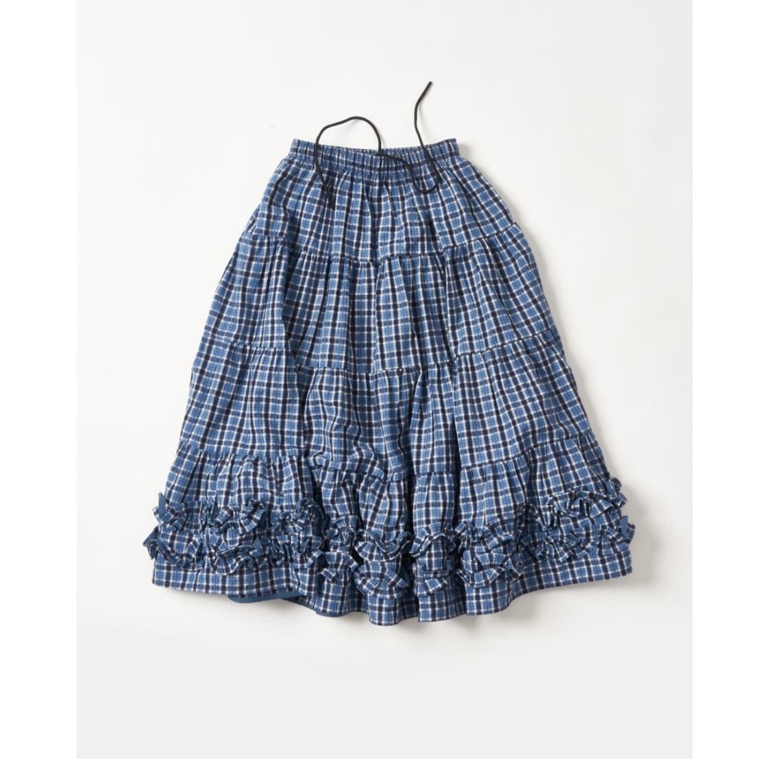 플리즈프로젝트) Middle Frill Skirt Blue Check F 상품이미지4