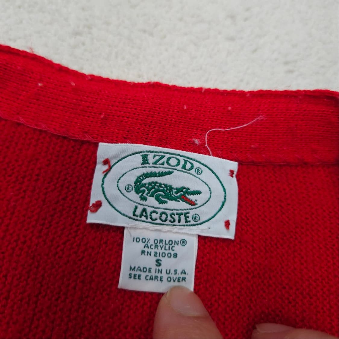 70s 라코스테 아크릴 가디건  made in usa 상품이미지5