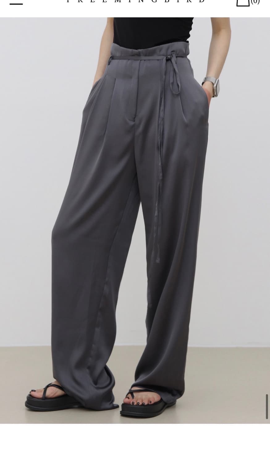 새상품) 트리밍버드 코클 셋업 팬츠 + 셔츠 세트 다크 실버 상품이미지6