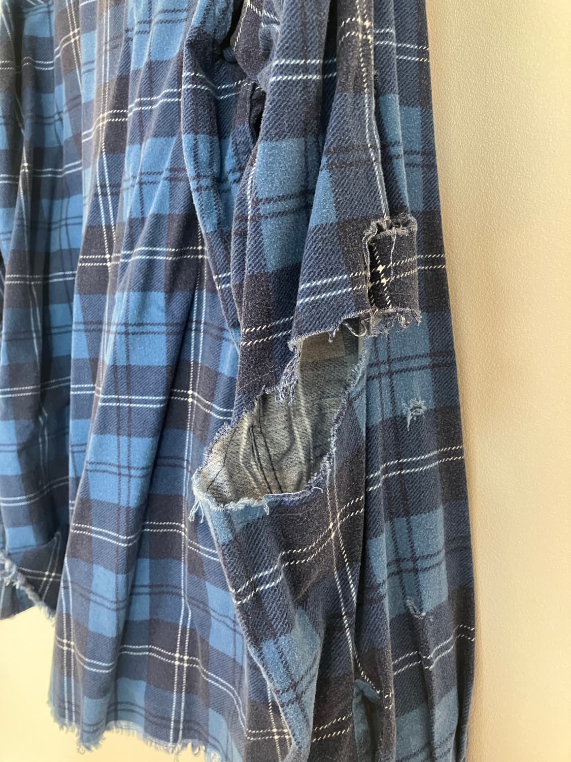언유즈드 데미지 체크 셔츠 4사이즈 상품이미지4