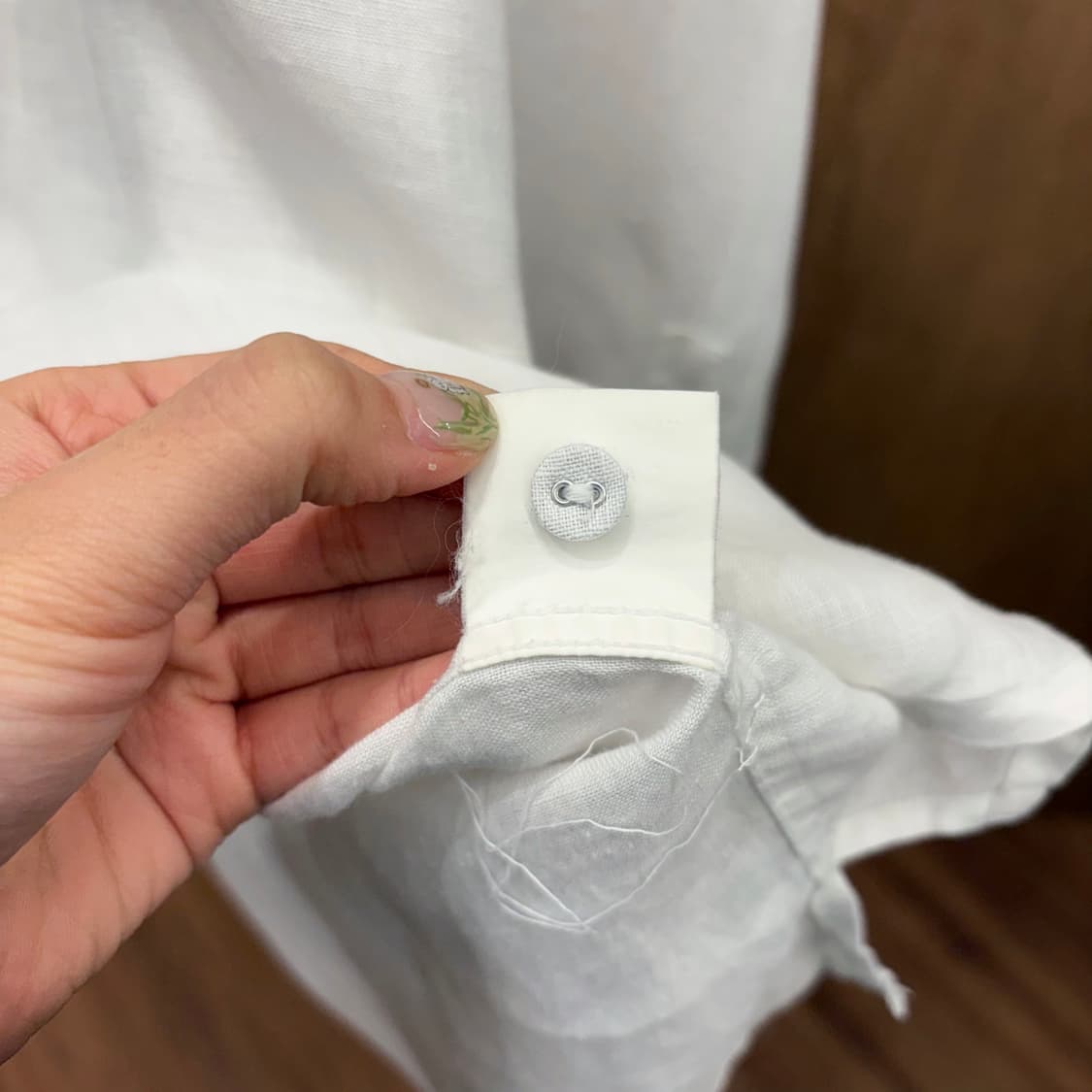 45RPM 린넨 풀오버 긴팔 셔츠 패브릭 버튼 하이로우 디테일 화이트 상품이미지8