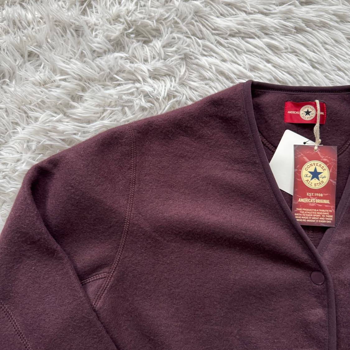 CONVERSE 일본빈티지 미상용 벨벳 가디건 컨버스 후리스 l 55 상품이미지1