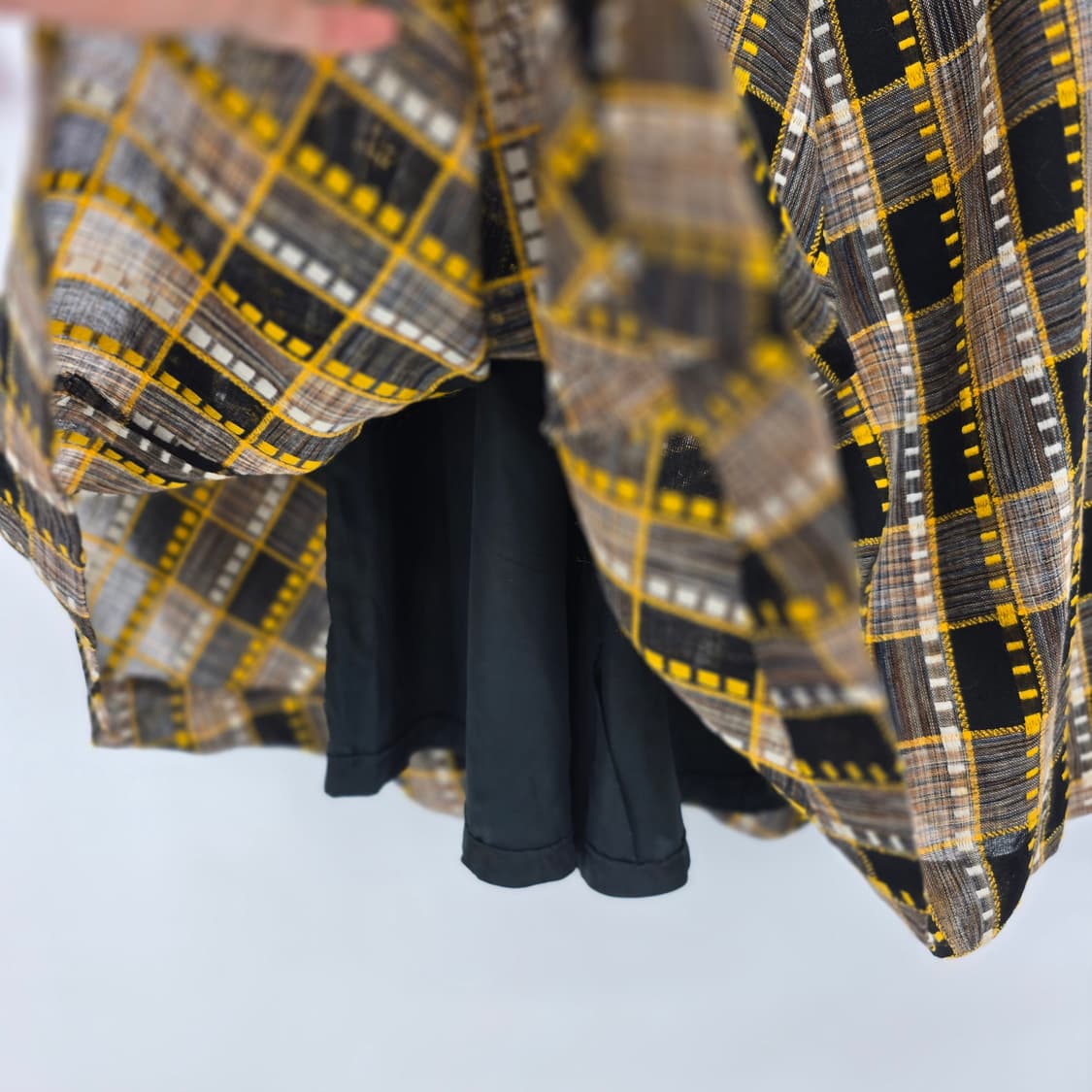 하이웨이스트 체크 롱스커트 XS 상품이미지8