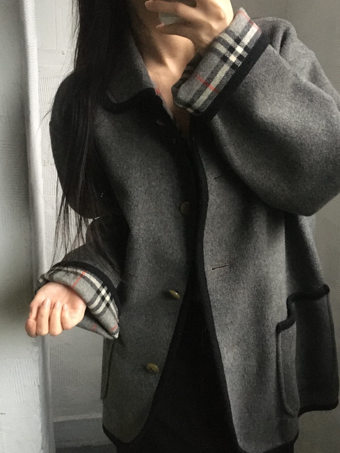 Burberry 버버리 차콜 울 코트  상품이미지2