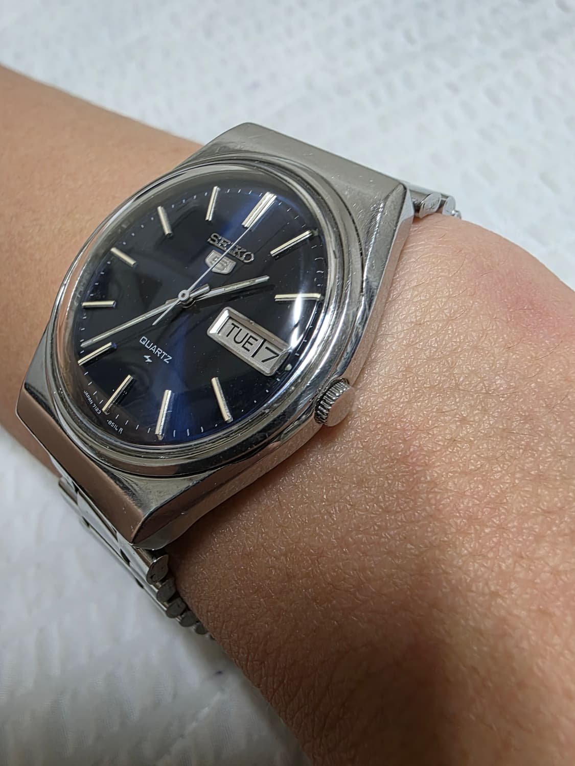 세이코5 빈티지 청판 데이데이트 쿼츠 메탈 시계 seiko5 상품이미지3