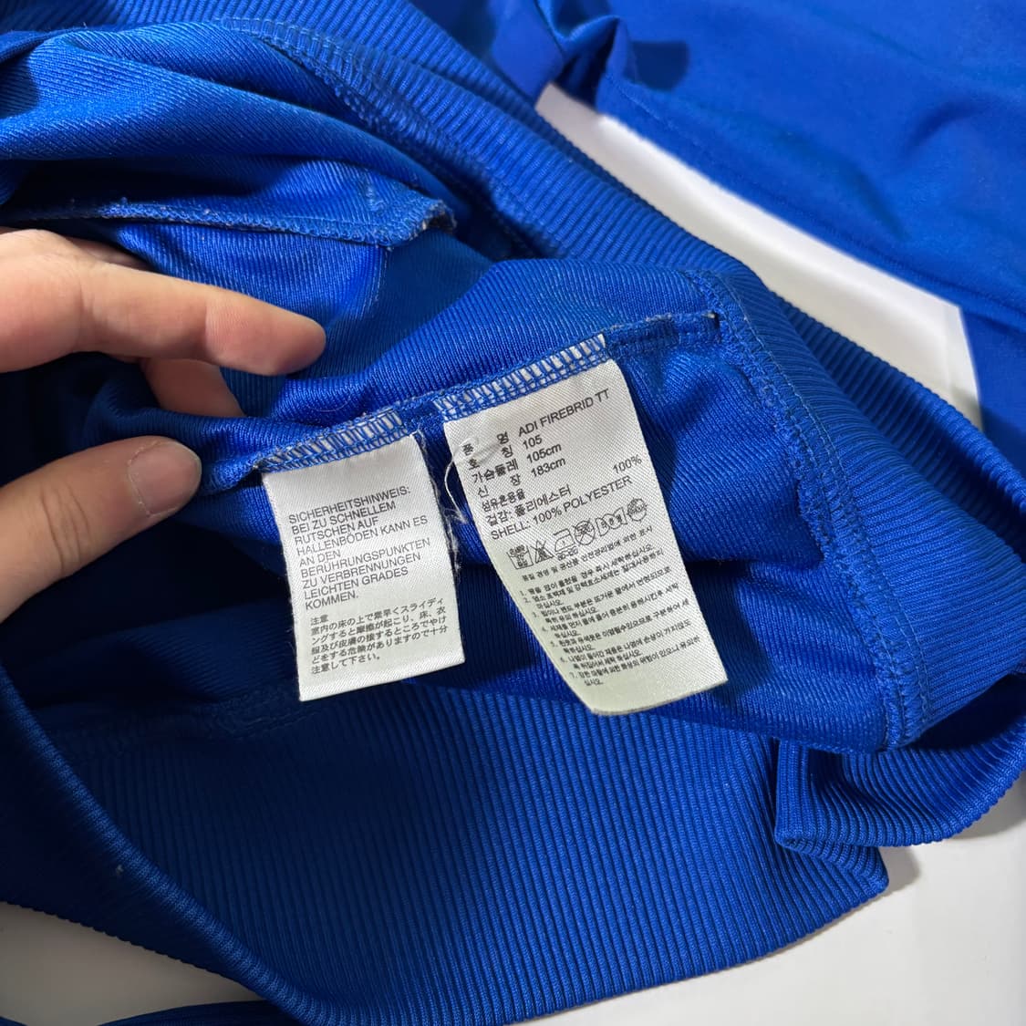 XL 105 아디다스오리지날 블루 파이어버드 트랙탑 집업져지 상품이미지5