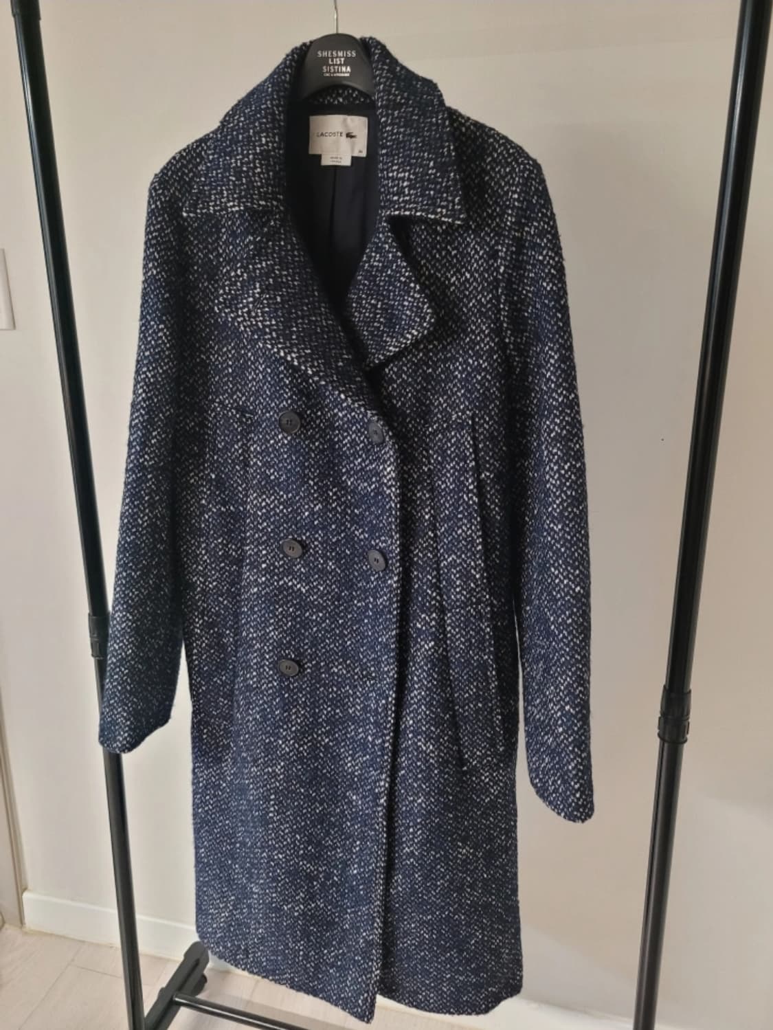 새상품) 라코스테 레귤러핏 더블버튼 울알파카 롱 코트36 (66) 상품이미지2