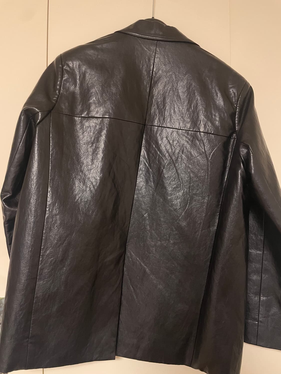 loose leather jacket (black) 상품이미지5