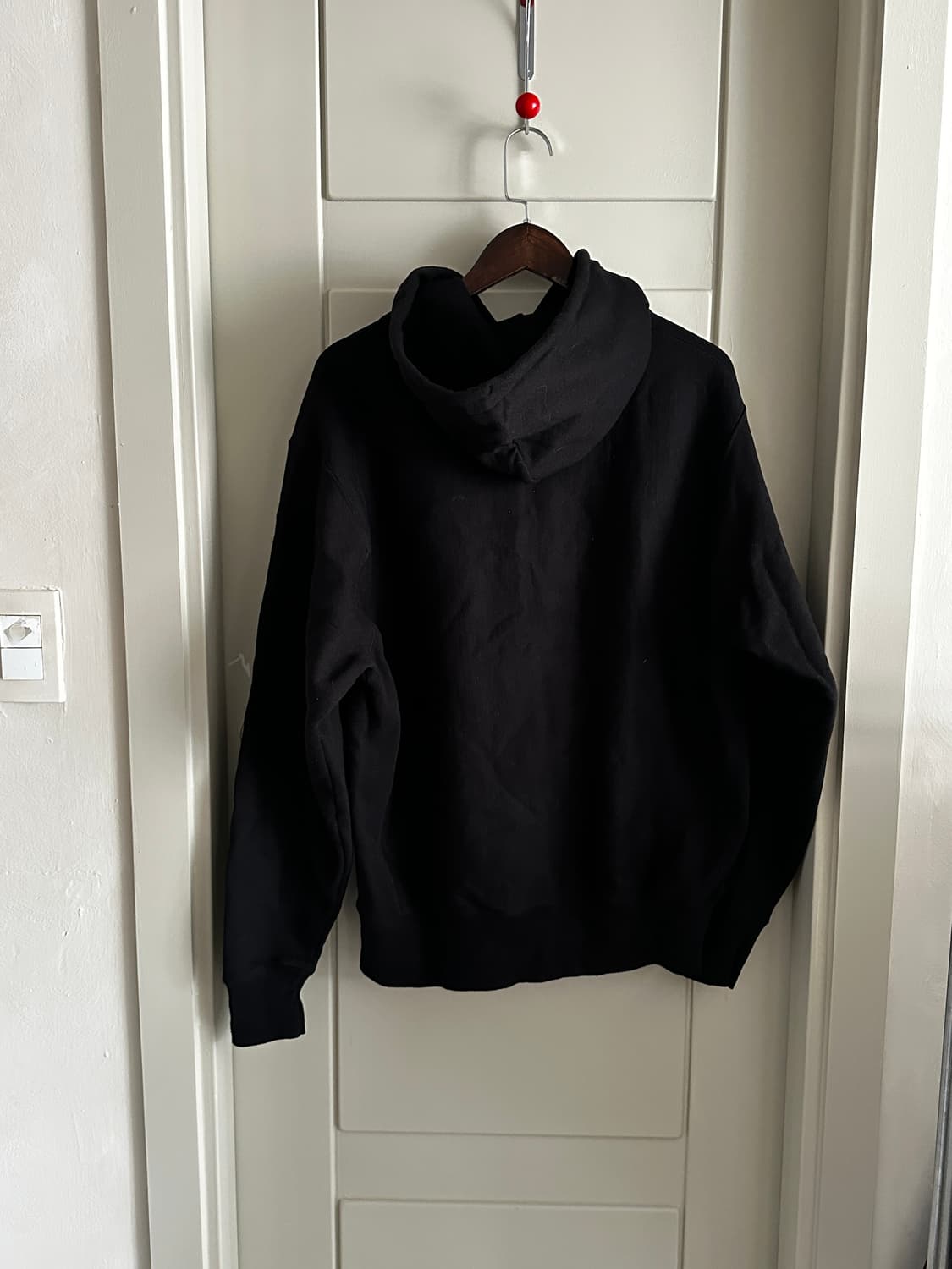 Champion Reverse Weave 블랙 미니로고 후드 상품이미지4