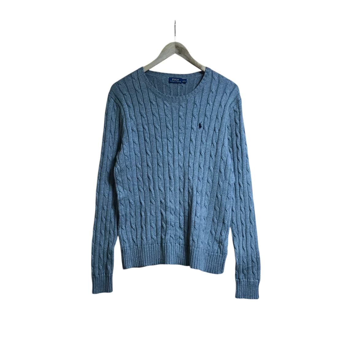 폴로 그레이 회색 정품 라운드 꽈배기니트 상품이미지2