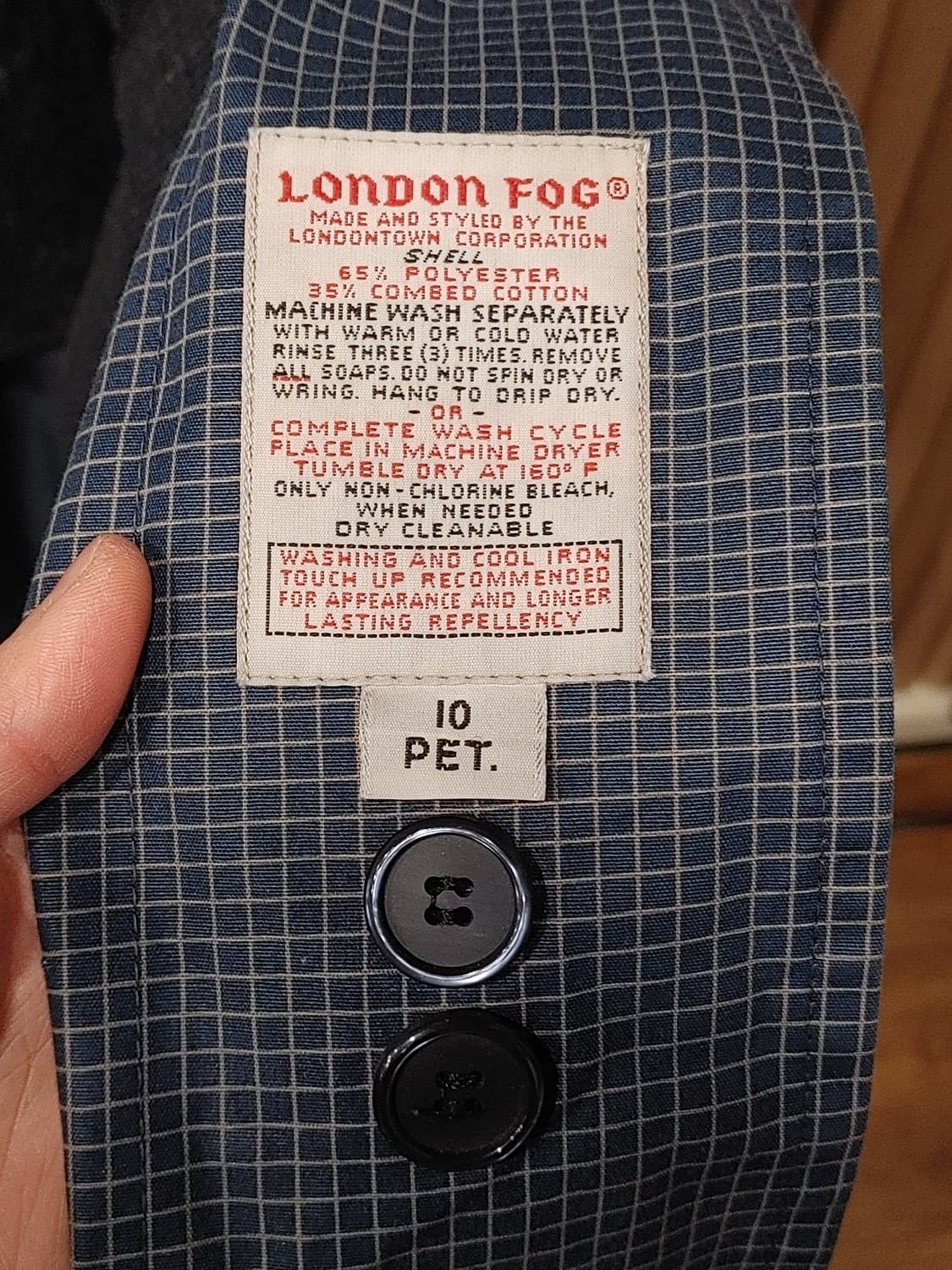 무배) 런던 포그 체크 플리스 라이닝 트렌치코트 - XL 상품이미지8