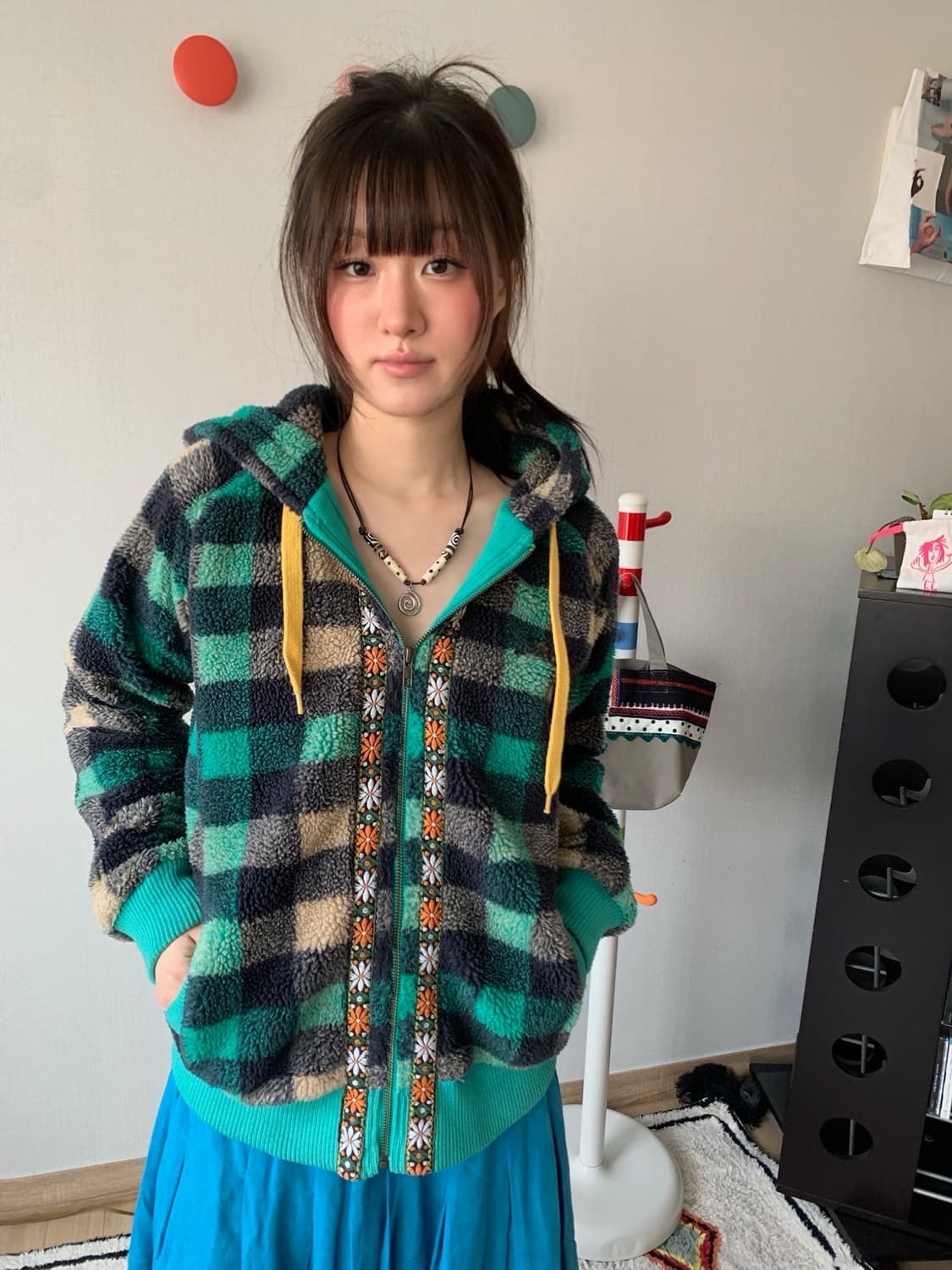 ethnic check.. fleece jumper 상품이미지2