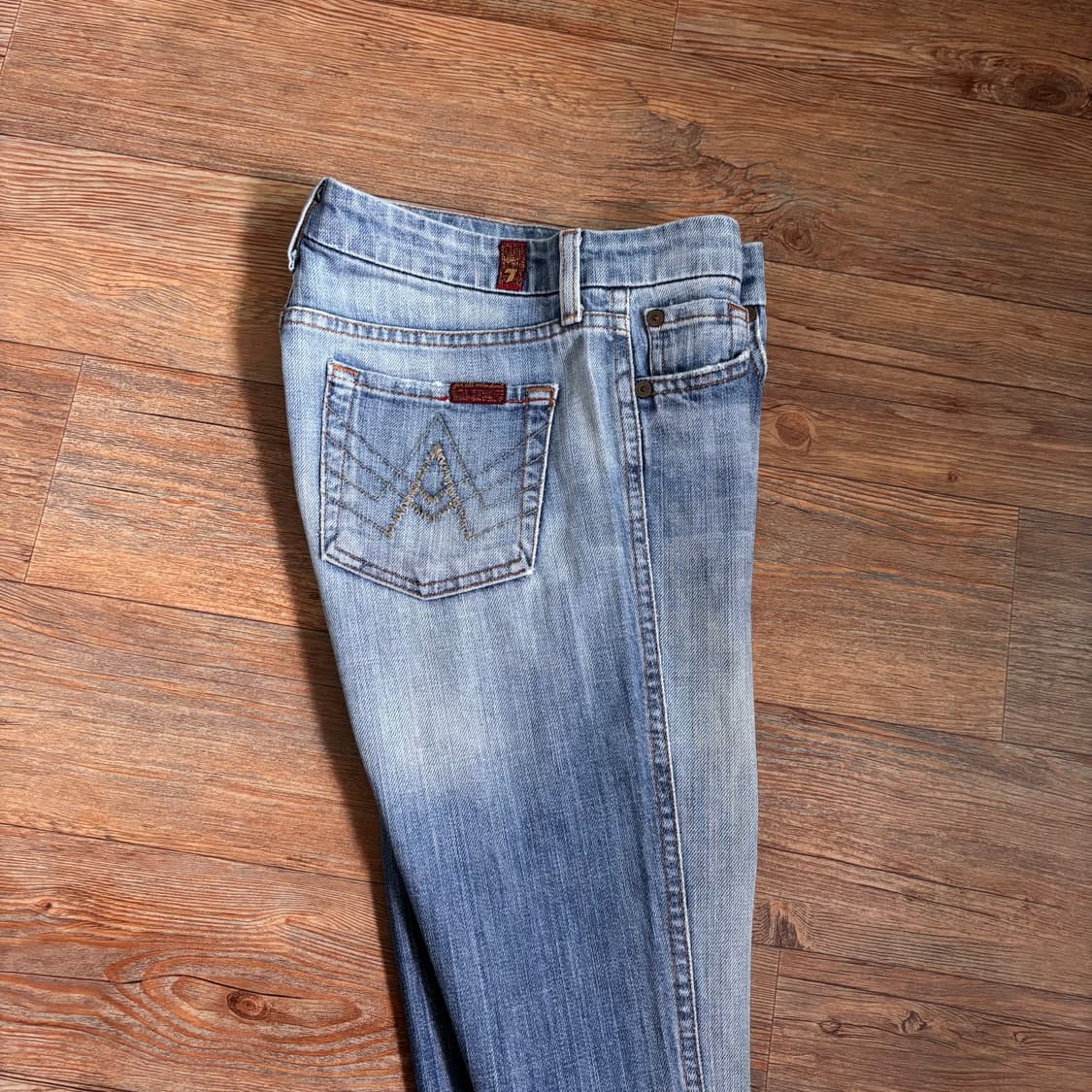 세븐진 26 부츠컷 청바지 연청 워싱 미국 수입 데님 수입 포켓 상품이미지7