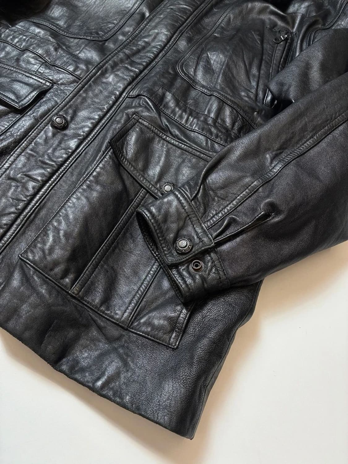 FAX 90's 유틸리티 양가죽 하프 코트 PN8473 상품이미지5