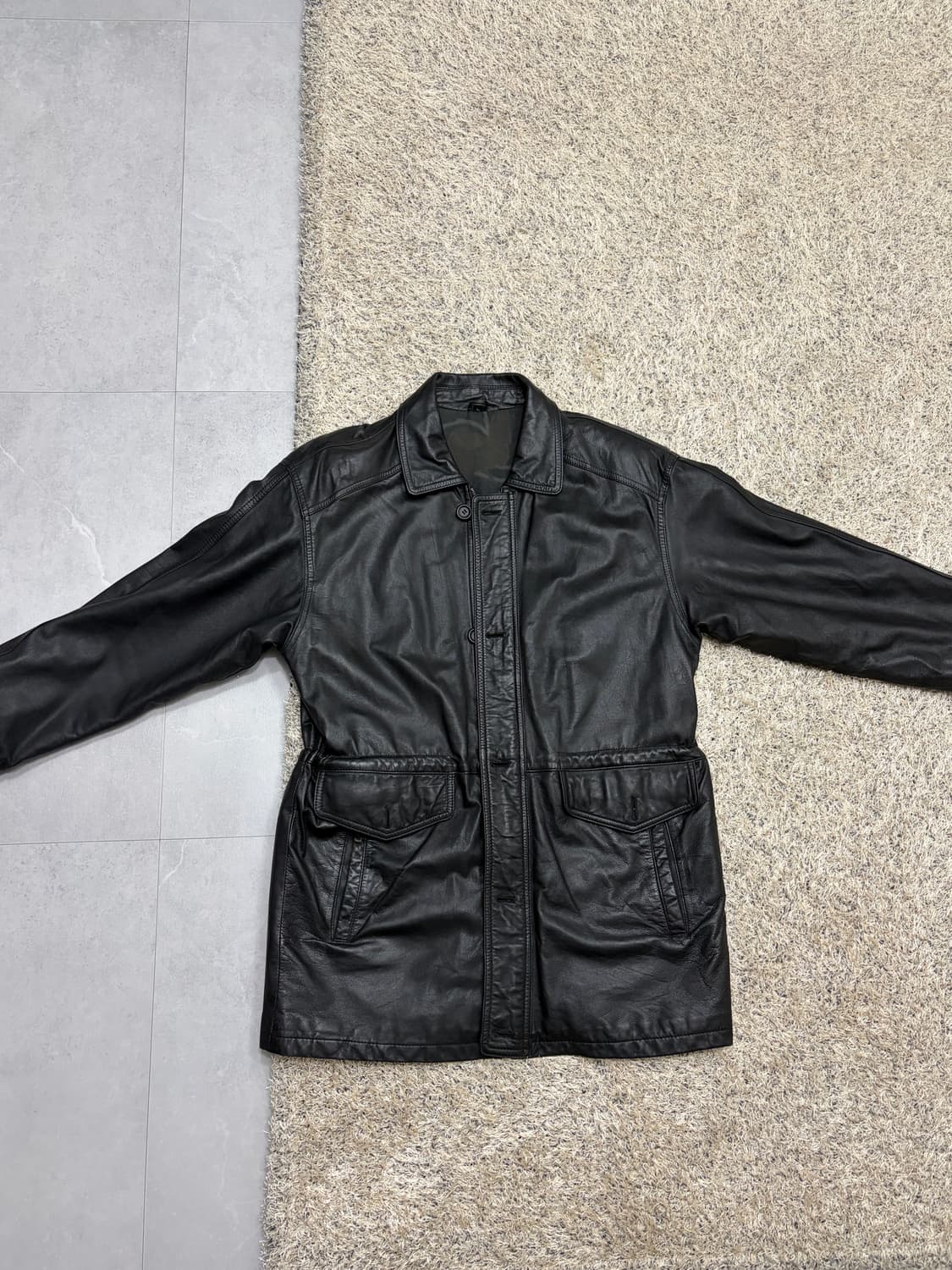 빈티지 레더 코트 (L) 상품이미지1