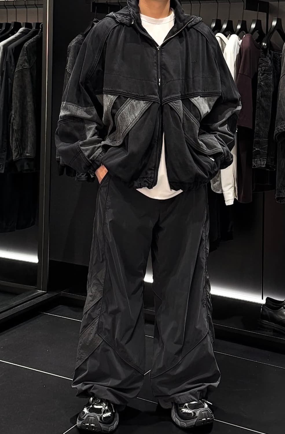 (25FW 새상품)준지 데님 컬러 블록 트랙 점퍼 상품이미지6