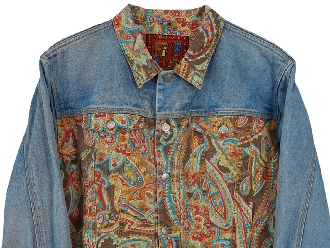 [피오루치] 에스닉 패턴 오버사이즈 데님 트러커 자켓 M17814 상품이미지4