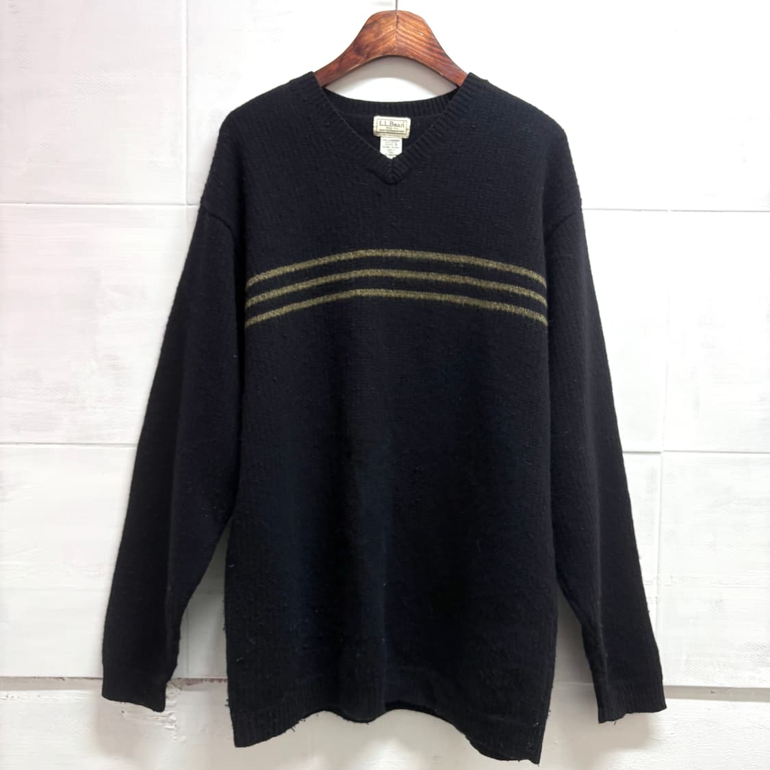LLBean 엘엘빈 클래식 크루넥 울 브이넥 스웨터 니트 XL 상품이미지1