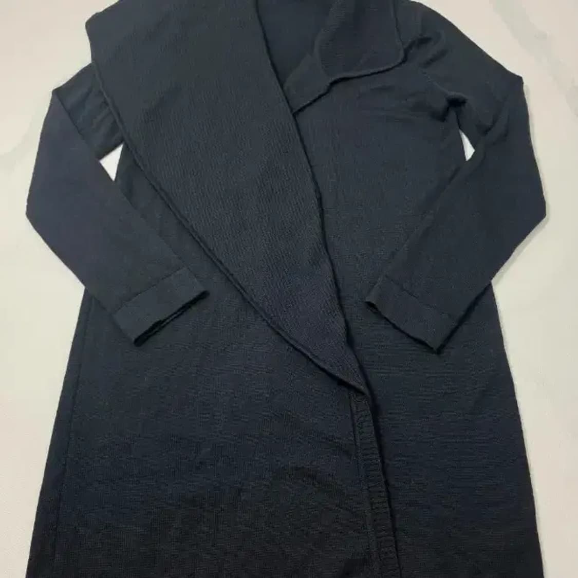 미샤(MICHAA) 울 100% 비대칭 숄카라 롱 가디건 ~66 상품이미지3