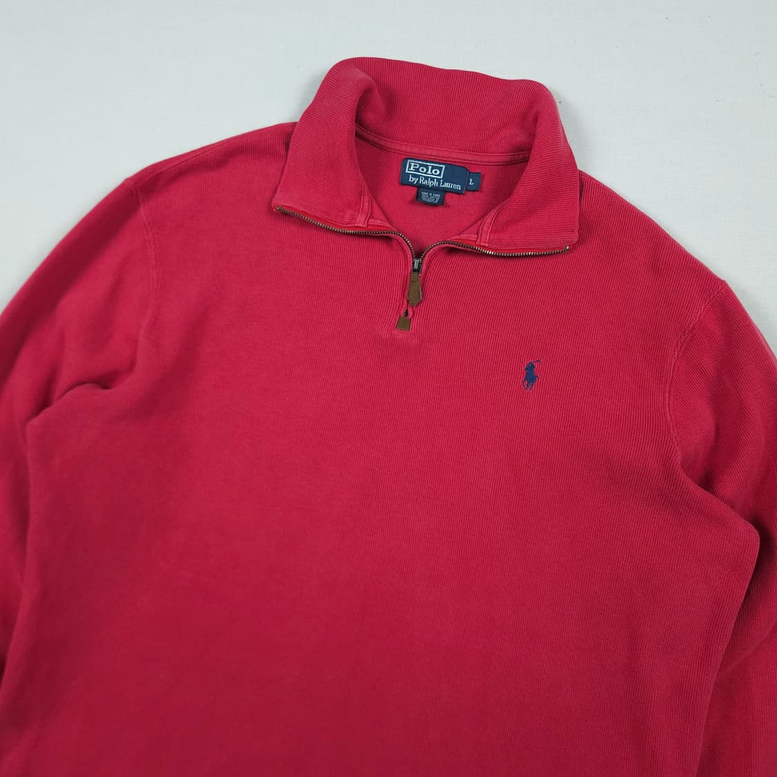 L(100)폴로 랄프로렌 빈티지 코튼반집업니트 소프트핑크 상품이미지1