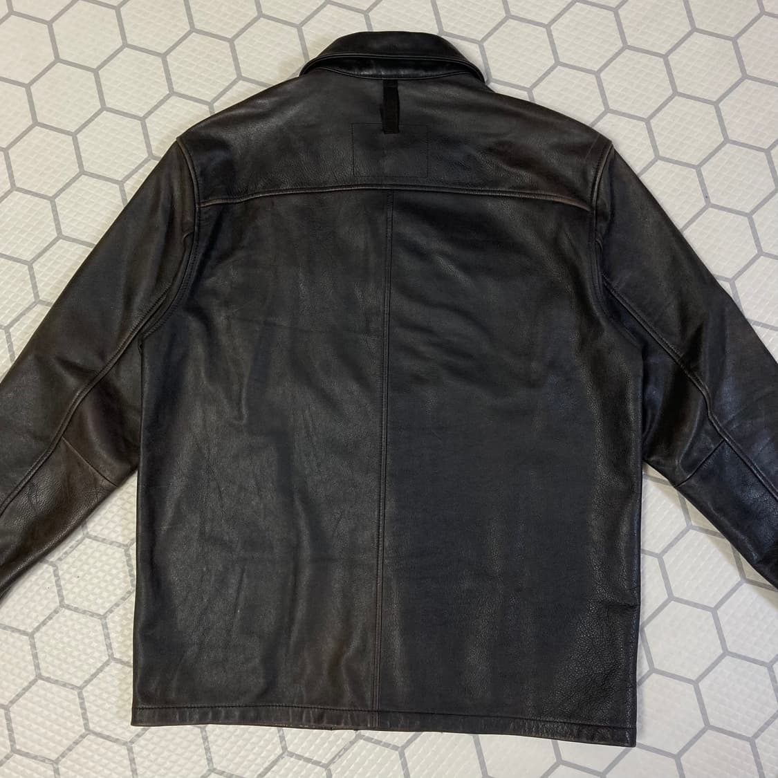 (M) 00s 갭 레더 코치자켓 다크브라운 올드갭 상품이미지10