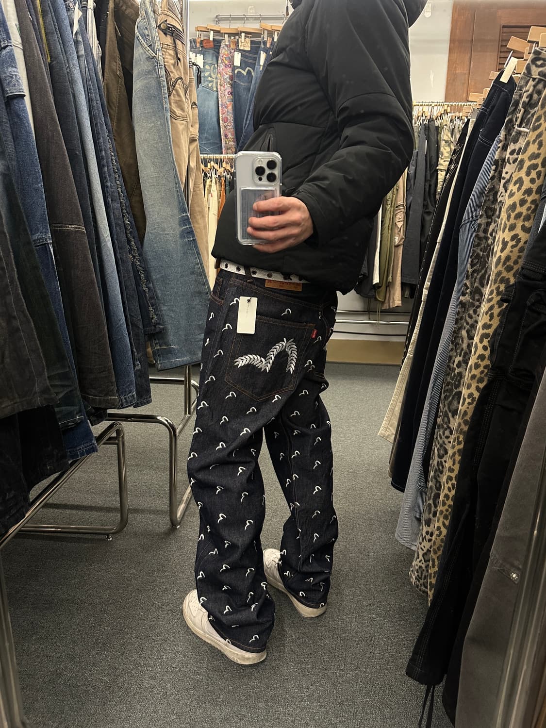 34) 에비수 재팬 모노그램 멀티로고 셀비지 데님팬츠 상품이미지1