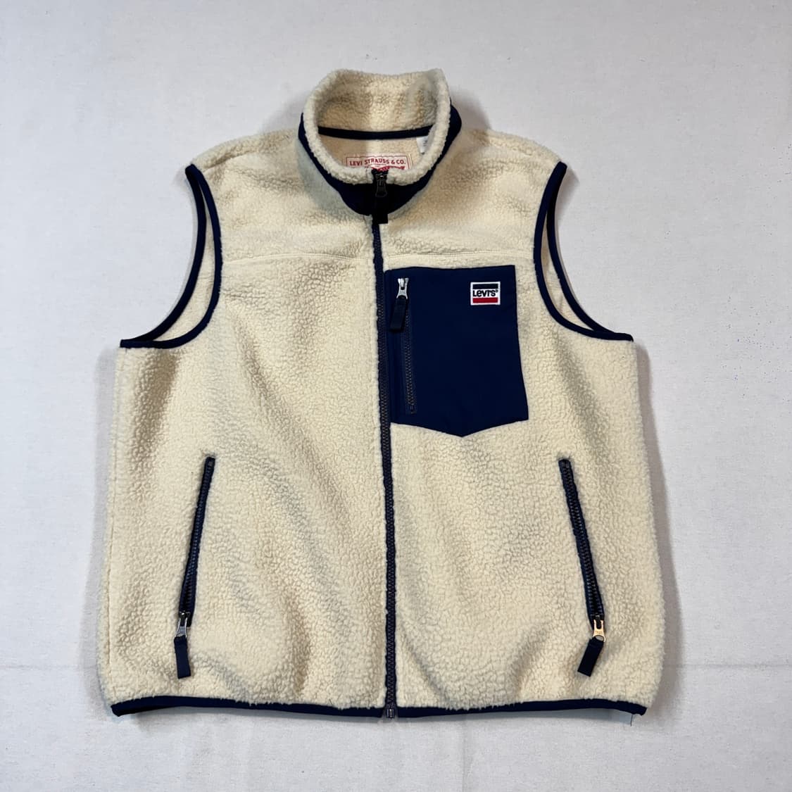 L) 리바이스 레트로 양털 베스트 아이보리 상품이미지1