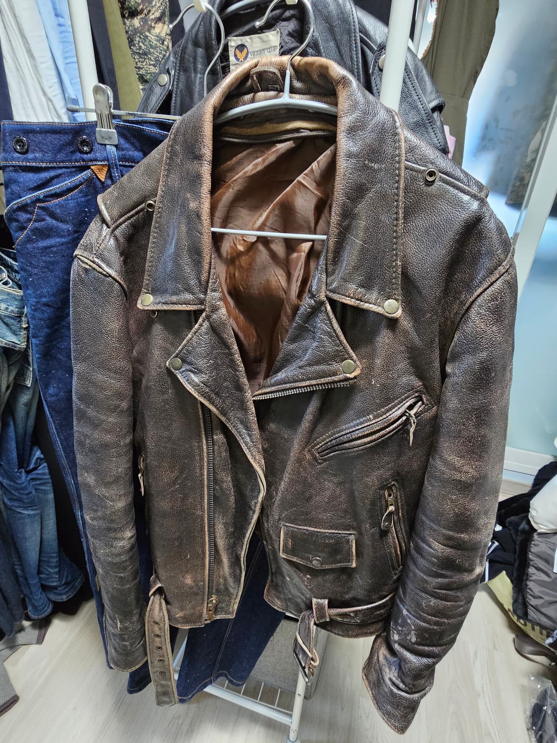 30's 소가죽 더블라이더 자켓 (착샷o) 상품이미지2