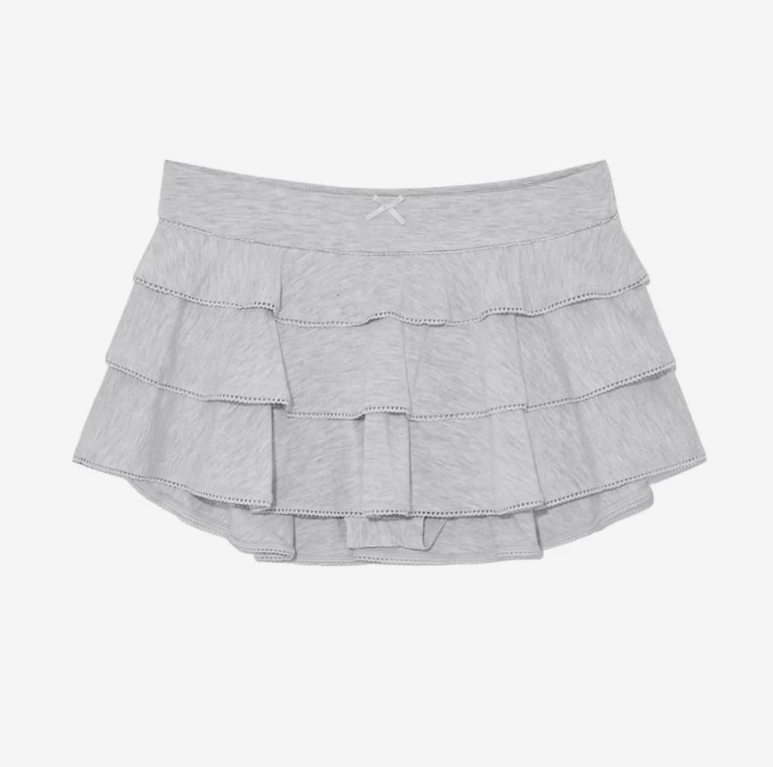 글로니 피콧 프릴 미니 스커트 화이트 멜란지 상품이미지1