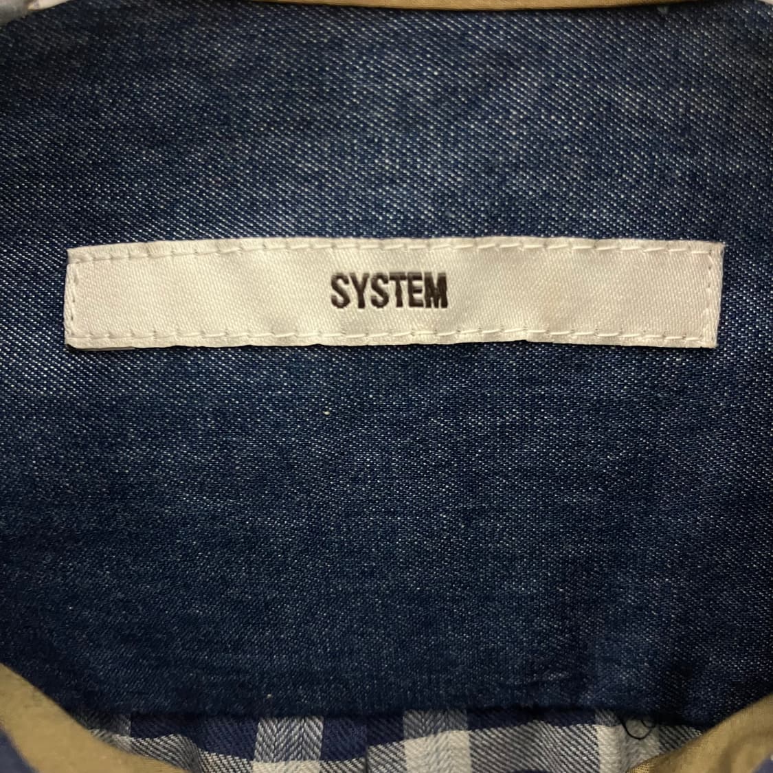 시스템 체크 패턴 데님 포켓 셔츠 95 상품이미지3