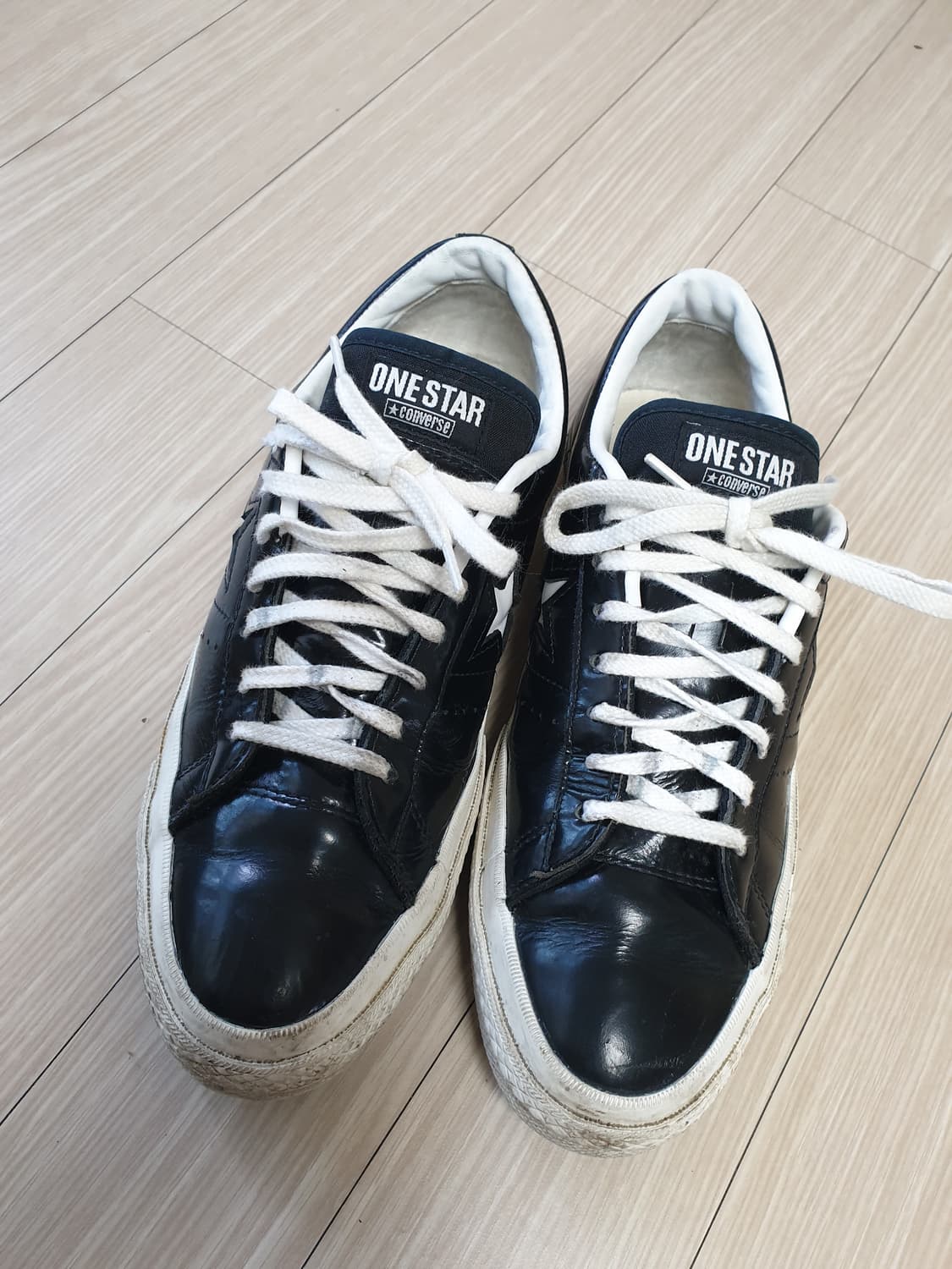 컨버스 원스타 블랙 레더 스니커즈(270-275) 상품이미지5